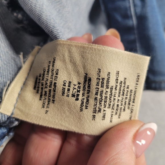 Free People Women's Blue Denim Mini Dress Size Small Cotton Stretch Blend NWT - Picture 11 of 12